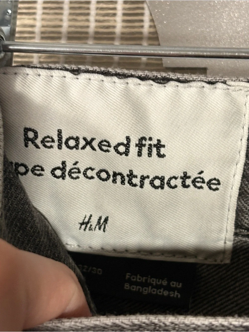 H&M Men's Washed Black/Grey Straight Jeans